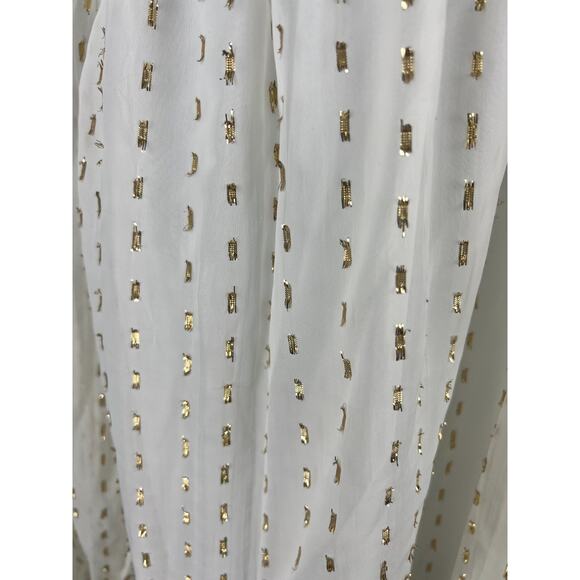 Old Navy Womens Cream Gold Peasant Blouse Size XXL Long Sleeve V-Neck Lined - Picture 5 of 8